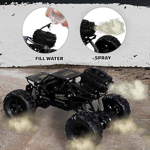 Offroader 2Wd Rc Car High Speed | 5 Functions 1:18 RC Car with Smoke Fog | Styled as Rock Crawler Climbing Monster Truck | Rechargeable Remote Control Car for Kids (Multi-Color)