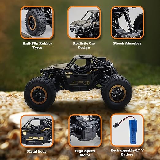 Revcoz Remote Control Rock Crawler Mist Smoke Spray Function, High Speed 1:18 RC Car  (Multicolor)
